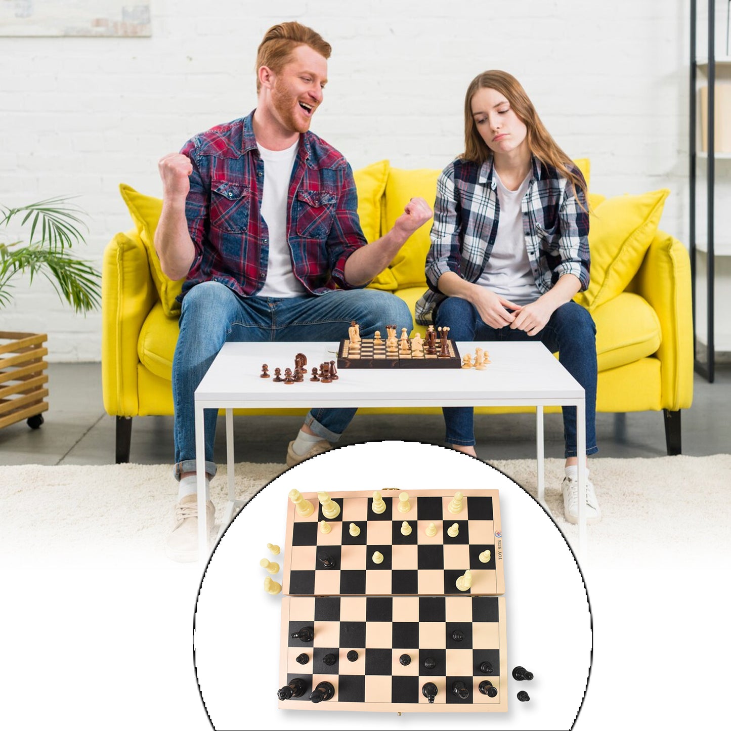 ♟️ TwinSpire™ Folding Wooden Chess Board Set (30 × 30 cm) – Portable Brain Game for All Ages