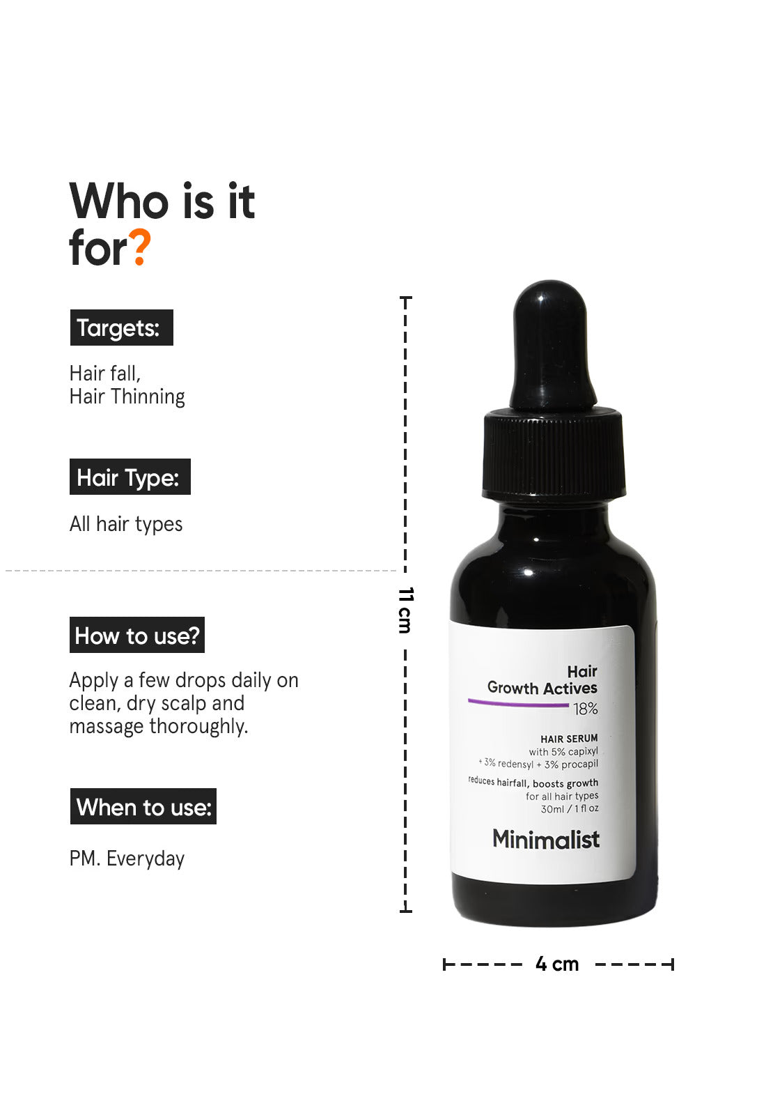 Minimalist Hair Growth Actives 18% Hair Serum (30ml)