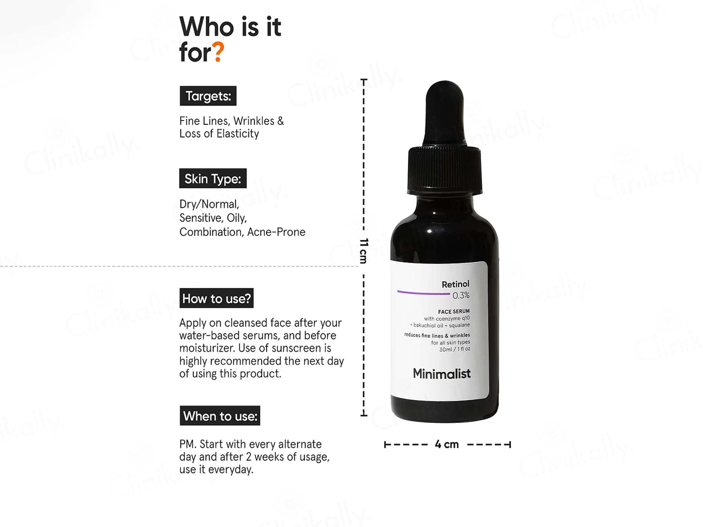 Minimalist 0.3% Retinol Face Serum with Coenzyme Q10 (30ml)