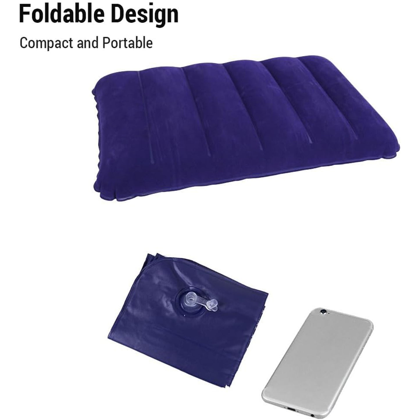 TwinSpire™ Velvet Air Inflatable Travel Pillow – Blue (510)