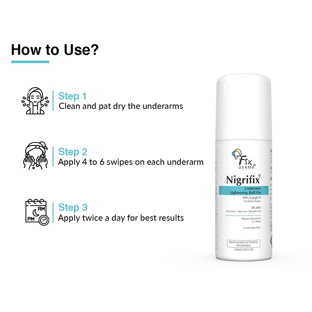 Fixderma Nigrifix Underarm Lightening Roll-On – 60ml