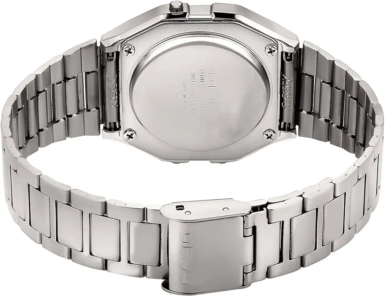 Casio Vintage A-158WA-1Q Digital Grey Dial Unisex Watch Silver Metal Strap