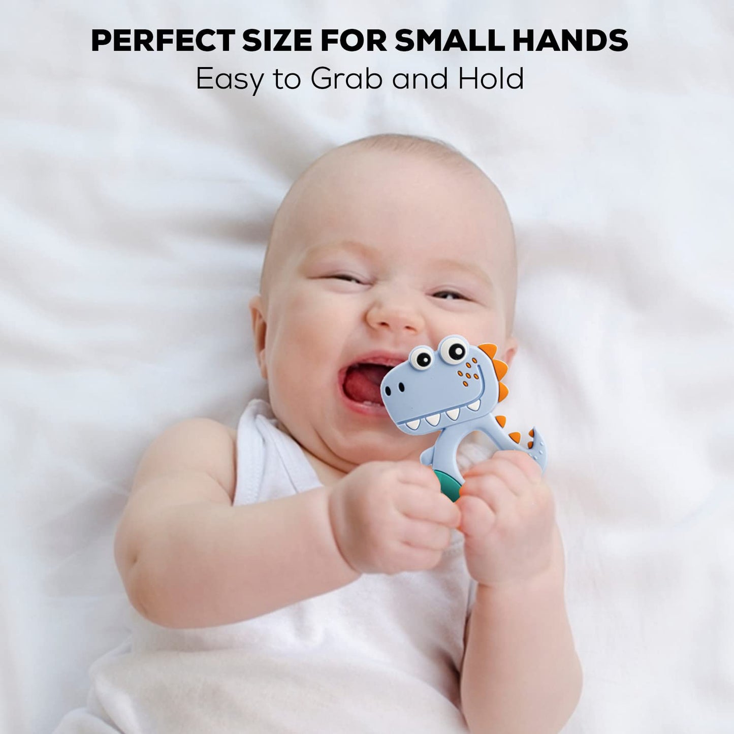 DinoEase™ Silicone Teether – BPA-Free Baby Gum Soother (1 Pc / Mixed Design & Color)