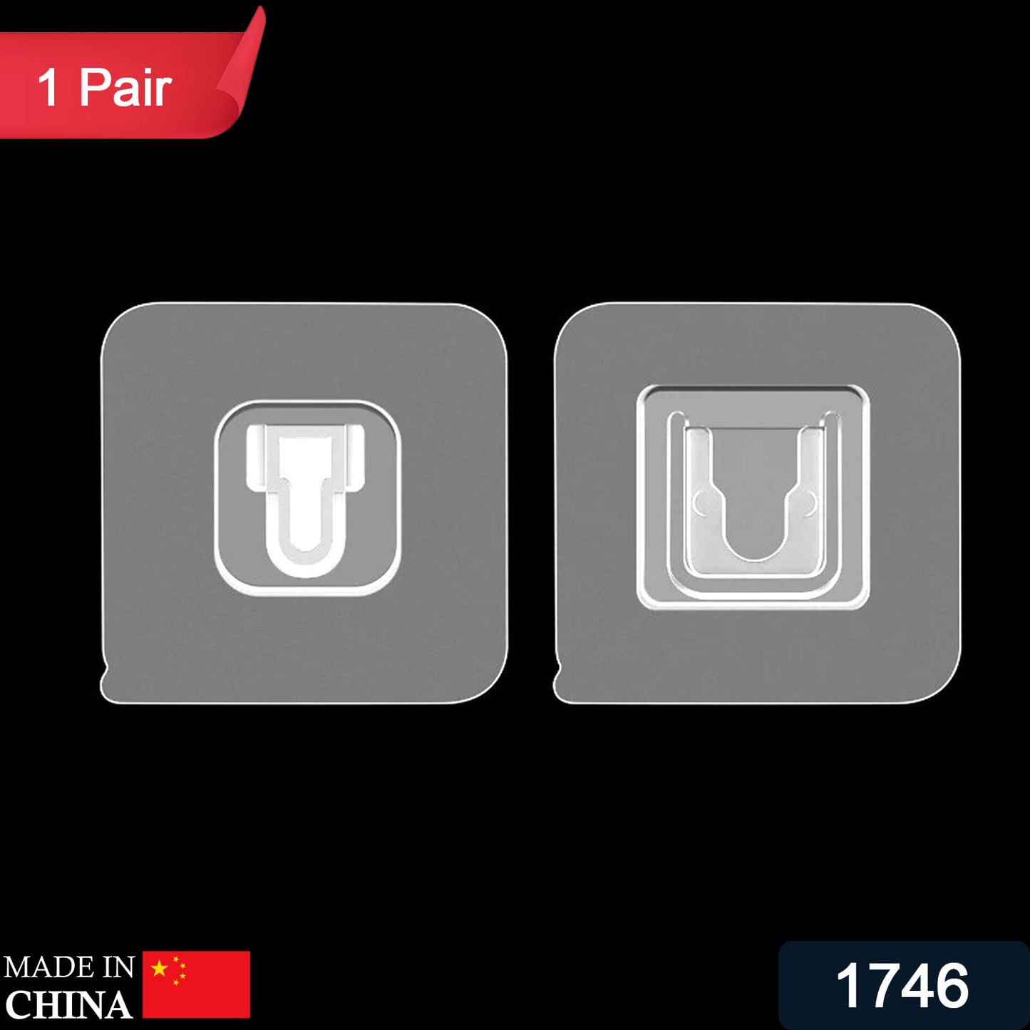 ट्विनस्पायर हुकमास्टर™ – हेवी ड्युटी अॅडेसिव्ह प्लास्टिक वॉल हुक (१ जोडी)