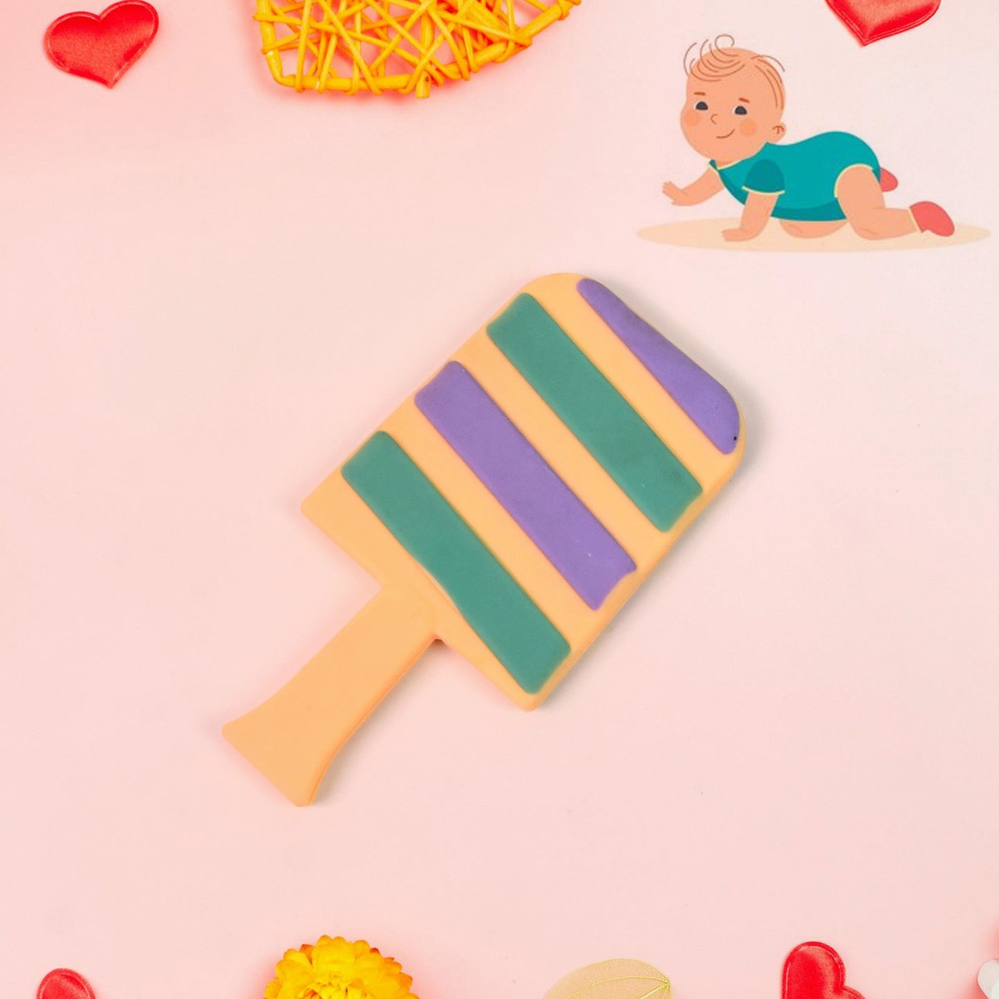 CandyJoy™ Silicone Candy-Shaped Teether for Babies – BPA Free & Food Grade (1 Pc / Mixed Color)