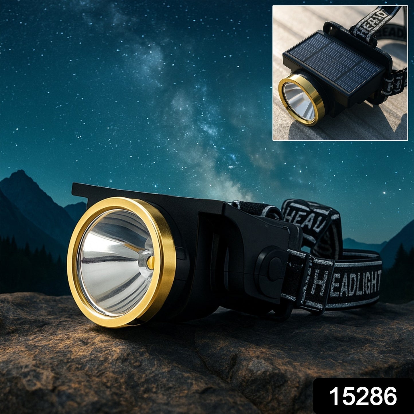 TwinSpire™ Rechargeable Solar LED Headlamp – Ultra-Bright Hands-Free Headlight with USB & Solar Charging