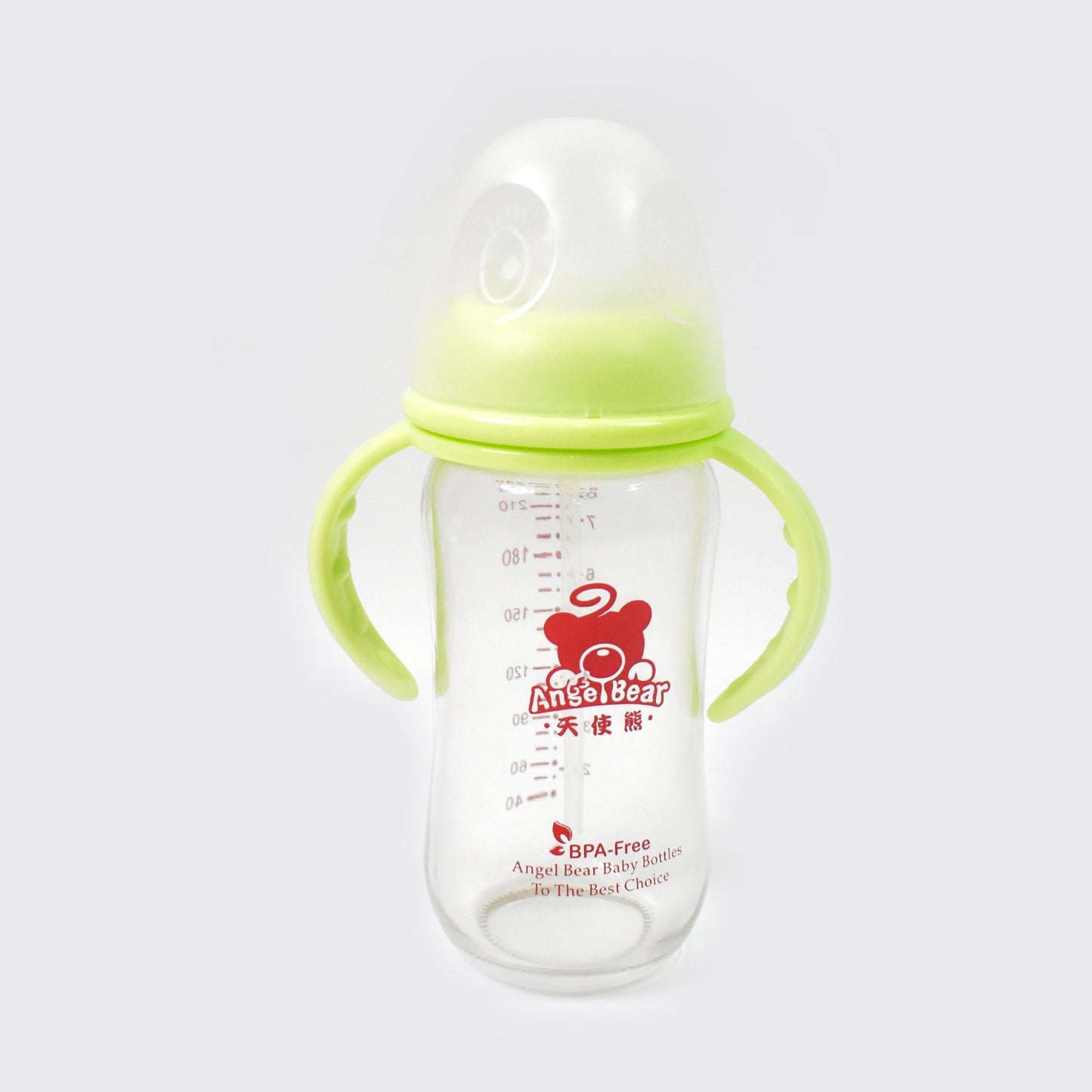 GlassMate™ Baby Feeding Bottle with Handles & Silicone Straw – BPA-Free Leakproof Glass Bottle for Infants (240 ML / 1 Pc)