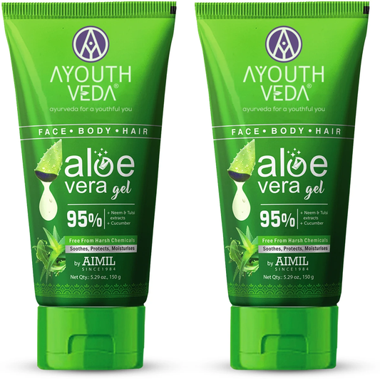 Ayouthveda Aloe Vera Gel for Face, Hair & Body Net Qty- 150g