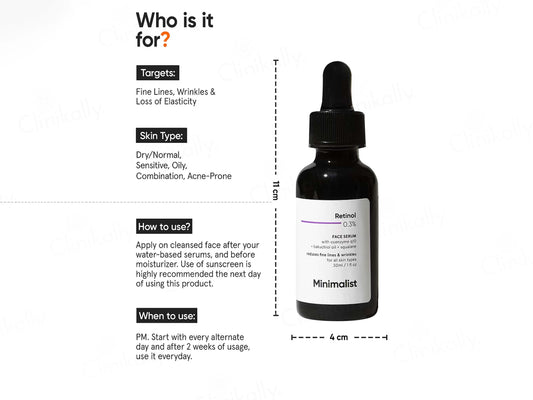 Minimalist 0.3% Retinol Face Serum with Coenzyme Q10 (30ml)