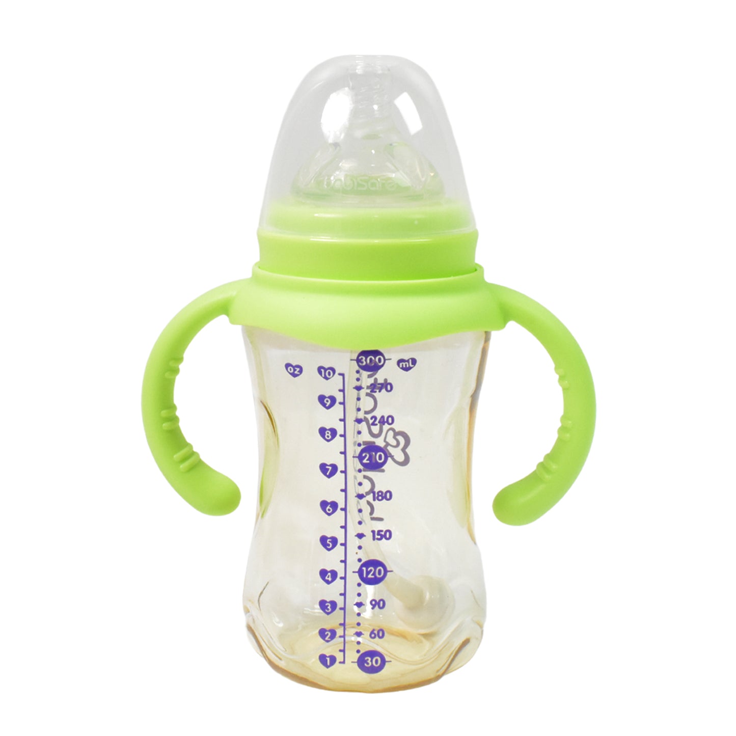 SippyJoy™ 300ML Baby Feeding Bottle with Handles, Silicone Straw & Cleaning Brush – BPA Free, Leakproof (1 Pc)