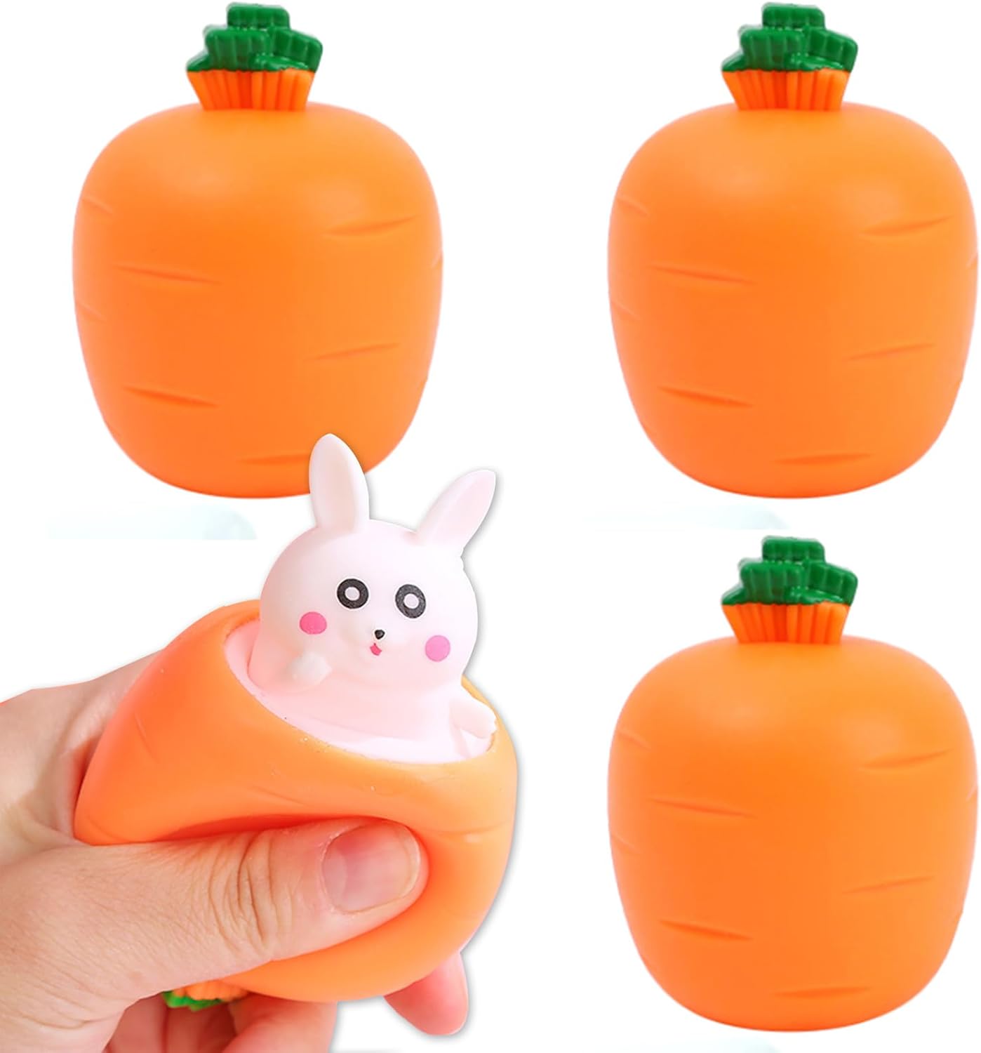 पीकाबू बनी गाजर - पिळून घ्या आणि हसवा खेळणी