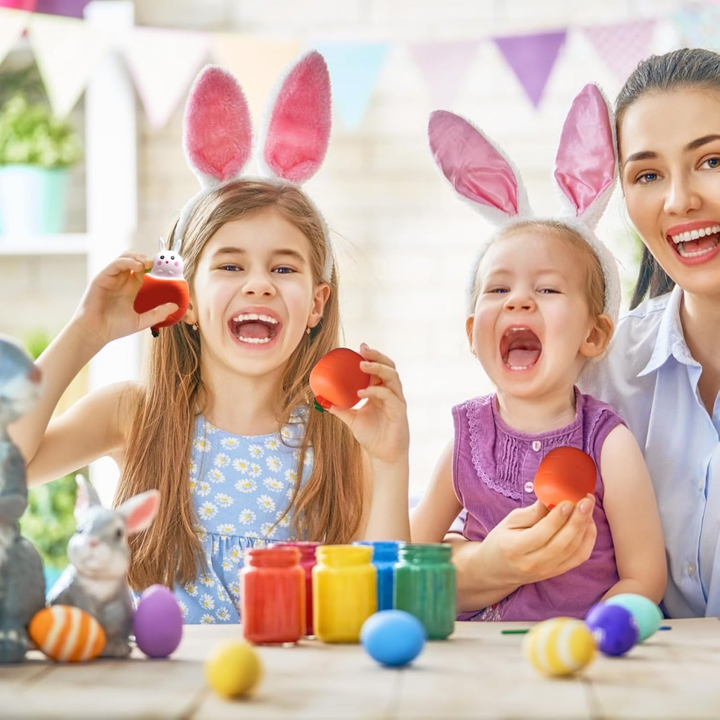 पीकाबू बनी गाजर - पिळून घ्या आणि हसवा खेळणी