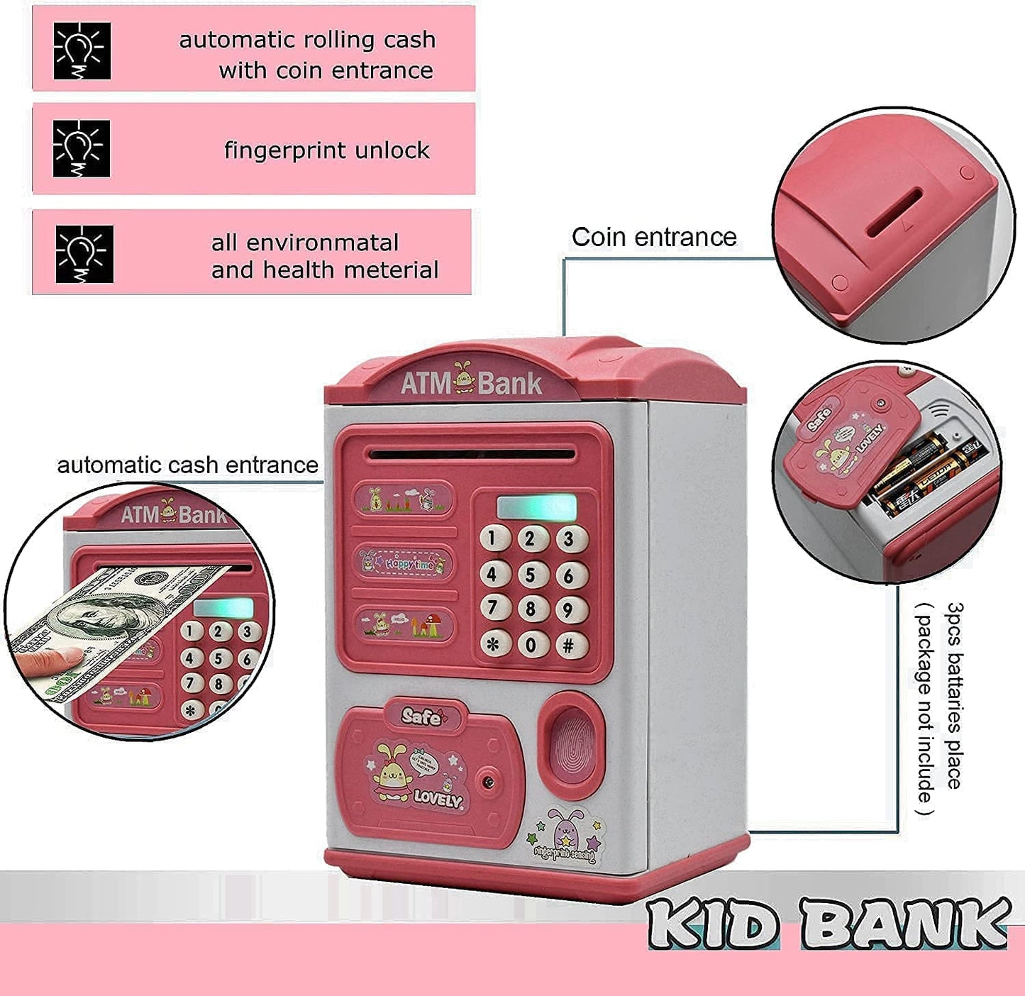 SmartGuard™ Fingerprint ATM Piggy Bank for Kids – Interactive Savings Machine