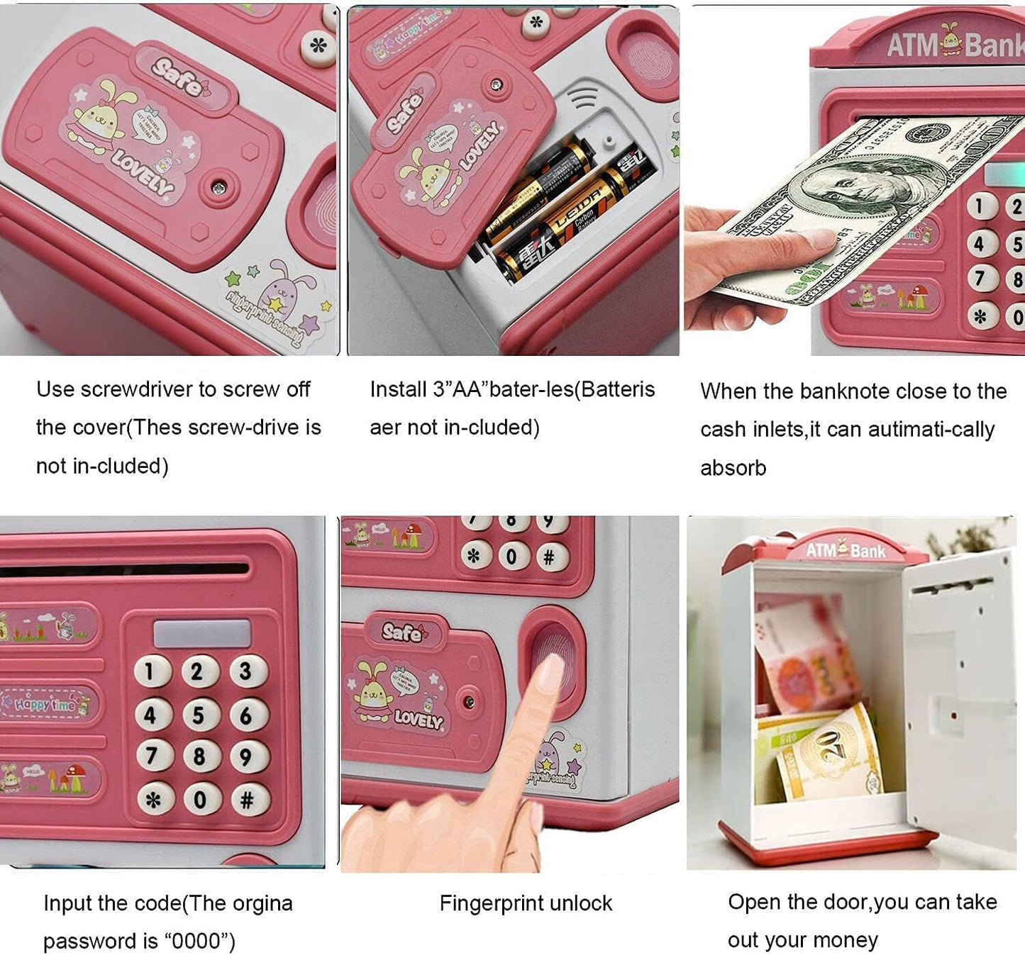 SmartGuard™ Fingerprint ATM Piggy Bank for Kids – Interactive Savings Machine