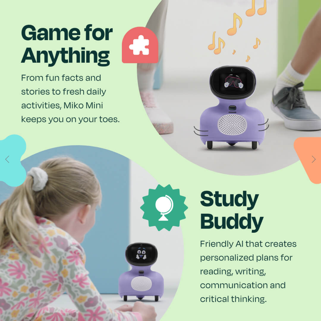 Miko My Companion Mini – AI Robot for Kids (Purple)