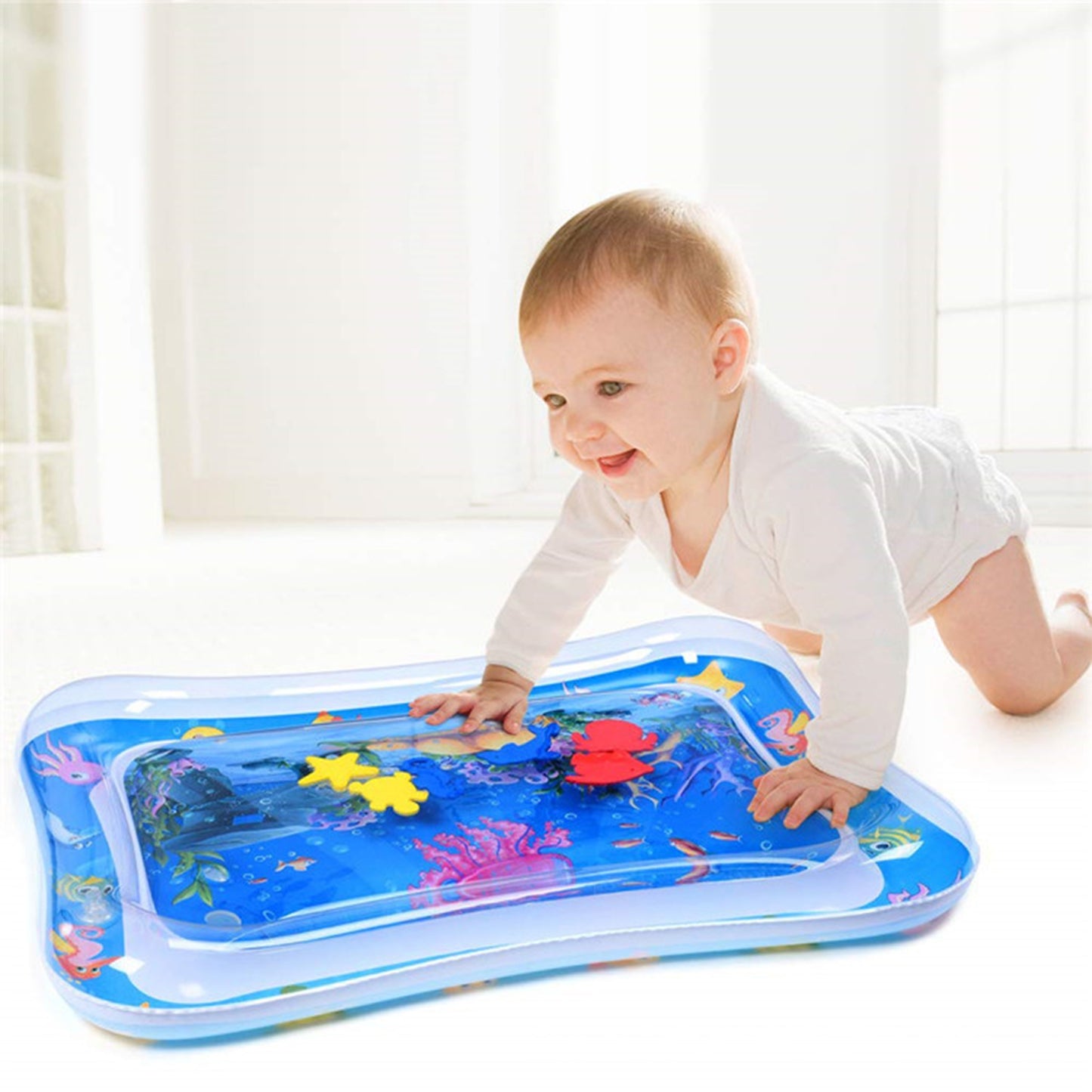 TwinSpire™ AquaPlay Inflatable Baby Water Mat (Tummy Time Sensory Toy | Ages 3–15 Months | Assorted Designs)