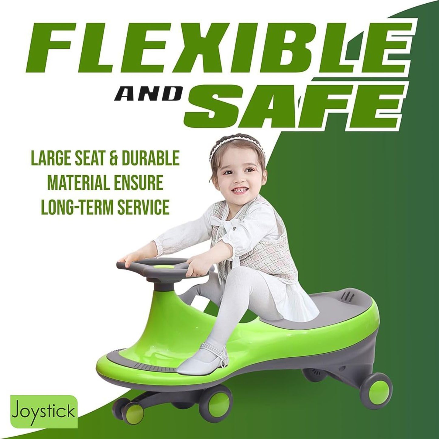 मुलांसाठी प्रीमियम मॅजिक स्विंग कार - स्क्रॅच-फ्री व्हील्ससह राइड-ऑन कार (१ पीसी / मिक्स कलर)