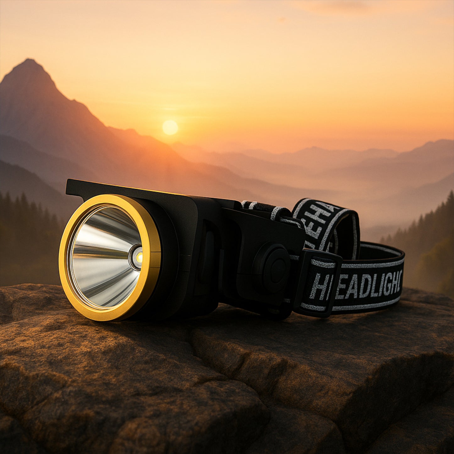 TwinSpire™ Rechargeable Solar LED Headlamp – Ultra-Bright Hands-Free Headlight with USB & Solar Charging