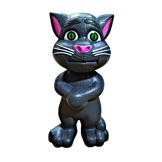 TwinSpire™ TalkiTom Interactive Talking Cat Toy (Mimicry + Touch Response | Ages 2+ | White/Grey)