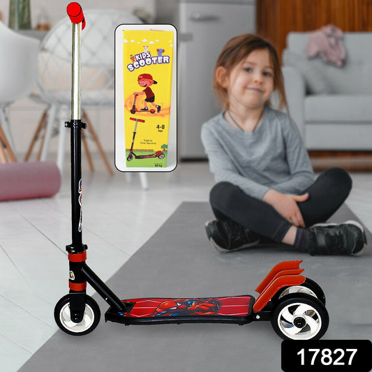 Foldable 3-Wheel Kids Push Scooter – Height Adjustable Ride-On for Boys & Girls (4-8 Years) – Multicolor (1 Pc)
