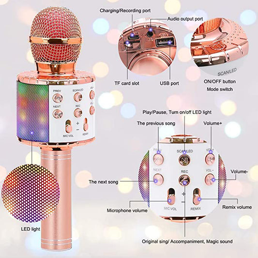 TwinSpire™ SingPro Wireless Bluetooth Karaoke Mic & Speaker – Multicolor